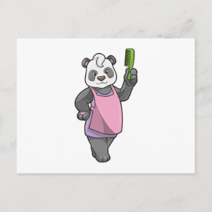 Panda as Hairdresser with Comb Postcard