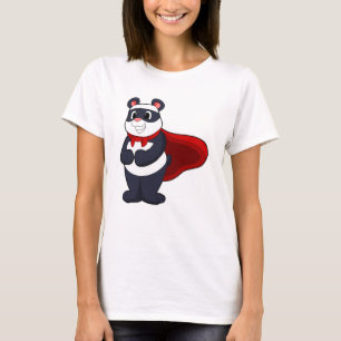 Panda as Hero with Mask & Cape T-Shirt