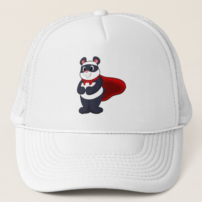 Panda as Hero with Mask & Cape Trucker Hat (Front)