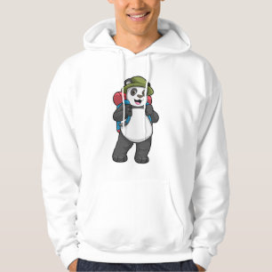 Panda as Hiker with Backpack Hoodie