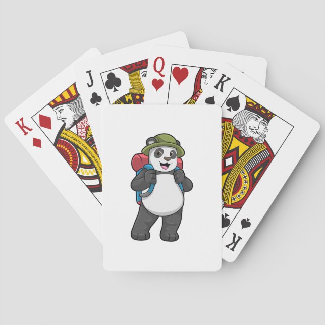 Panda as Hiker with Backpack Playing Cards (Back)