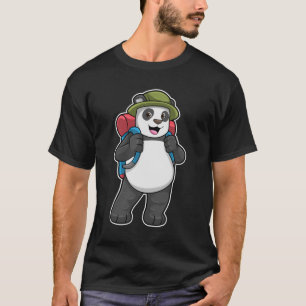 Panda as Hiker with Backpack T-Shirt
