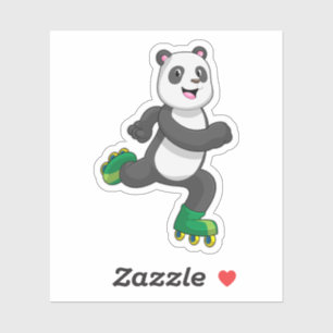 Panda as Inline skater with Roller skates