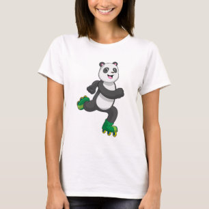 Panda as Inline skater with Roller skates T-Shirt