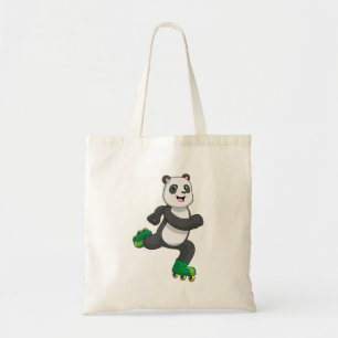 Panda as Inline skater with Roller skates Tote Bag