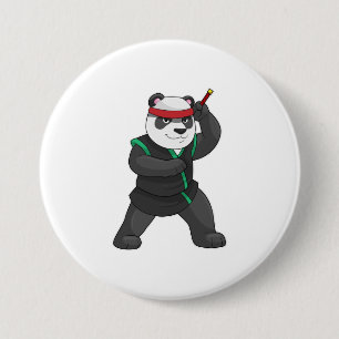 Panda as Ninja in Costume 7.5 Cm Round Badge