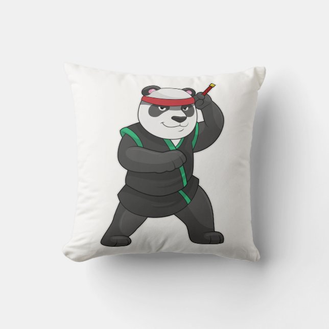 Panda as Ninja in Costume Cushion (Front)
