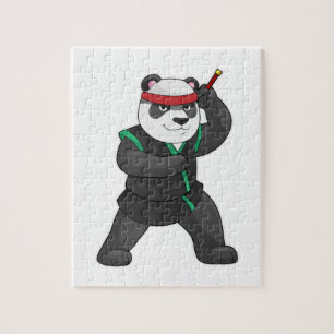 Panda as Ninja in Costume Jigsaw Puzzle
