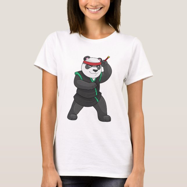 Panda as Ninja in Costume T-Shirt (Front)