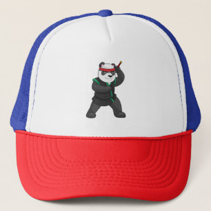 Panda as Ninja in Costume Trucker Hat