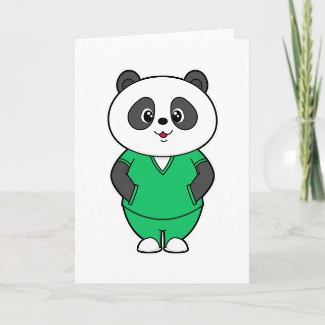Panda as Nurse with Smock Card (Front)