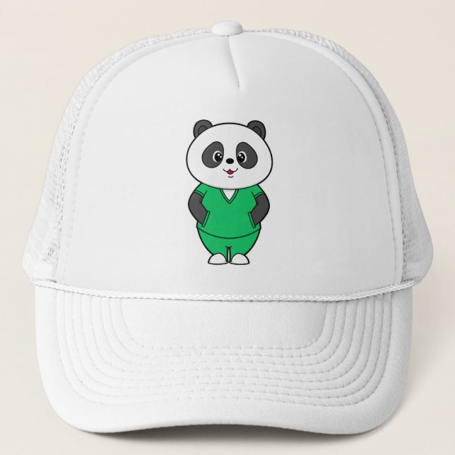 Panda as Nurse with Smock Trucker Hat (Front)