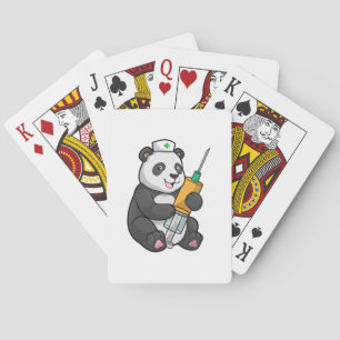 Panda as Nurse with Syringe Playing Cards