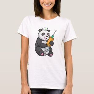 Panda as Nurse with Syringe T-Shirt