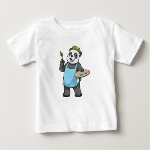 Panda as Painter with Brush & Color Baby T-Shirt