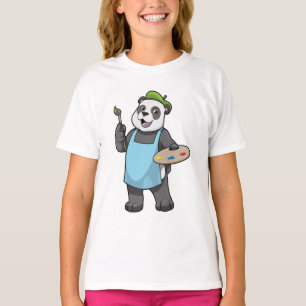 Panda as Painter with Brush & Color T-Shirt