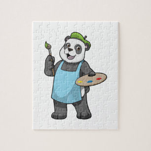 Panda as Painter with Brush & Colour Jigsaw Puzzle