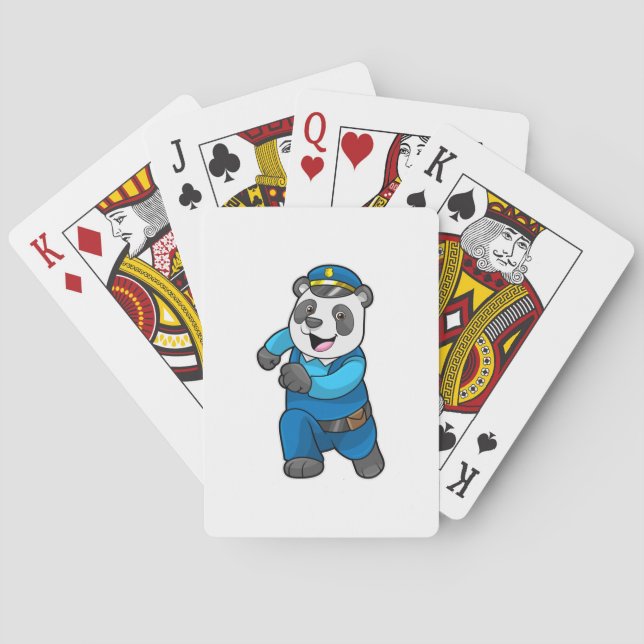 Panda as Police officer with Police hat Playing Cards (Back)