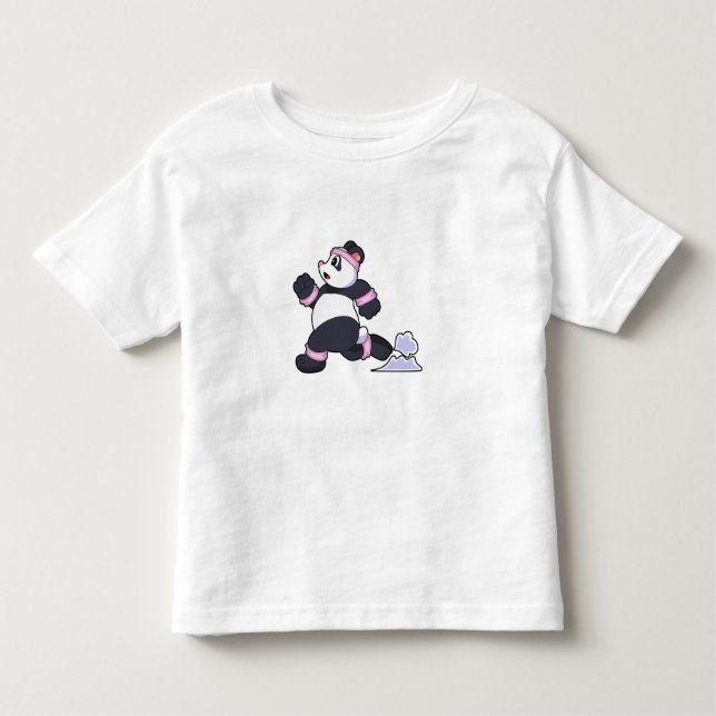 Panda as Runner at Running Toddler T-Shirt (Front)