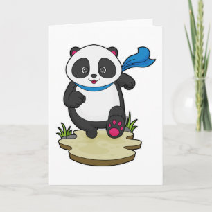 Panda as Runner with Scarf Card