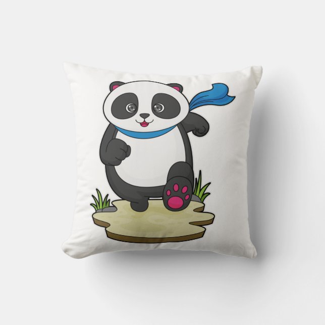 Panda as Runner with Scarf Cushion (Front)