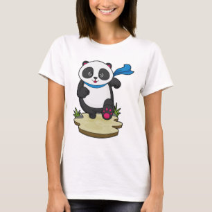 Panda as Runner with Scarf T-Shirt
