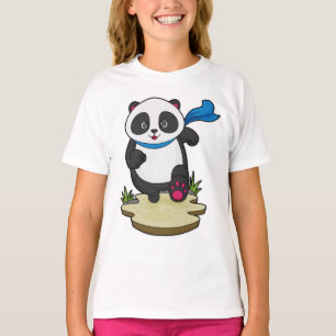 Panda as Runner with Scarf T-Shirt