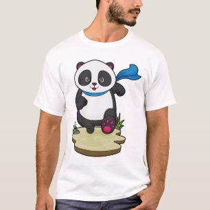 Panda as Runner with Scarf T-Shirt