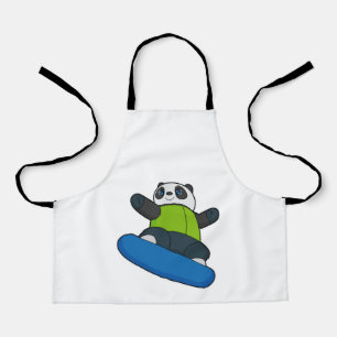 Panda as Snowboarder with Snowboard Apron