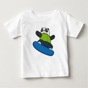 Panda as Snowboarder with Snowboard Baby T-Shirt