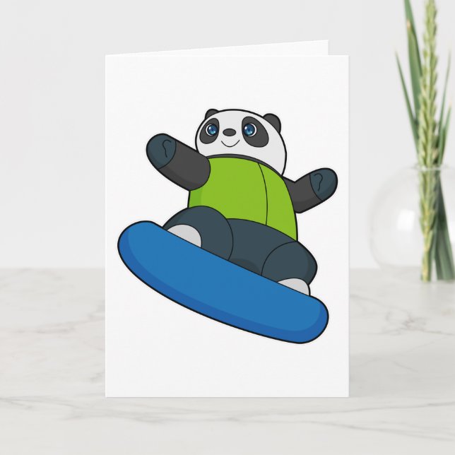 Panda as Snowboarder with Snowboard Card (Front)
