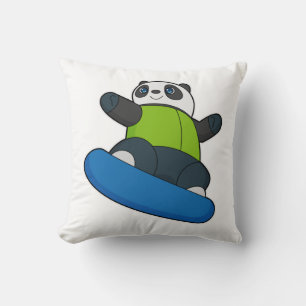 Panda as Snowboarder with Snowboard Cushion