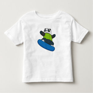 Panda as Snowboarder with Snowboard Toddler T-Shirt