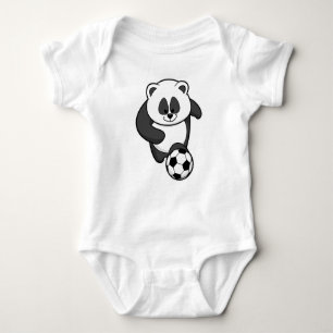 Panda as Soccer player at Soccer Baby Bodysuit