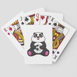 Panda as Soccer player with Soccer ball Playing Cards