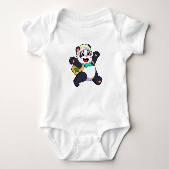 Panda as Student Baby Bodysuit (Front)
