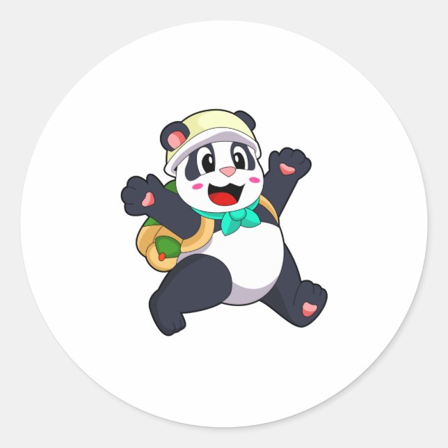 Panda as Student Classic Round Sticker (Front)