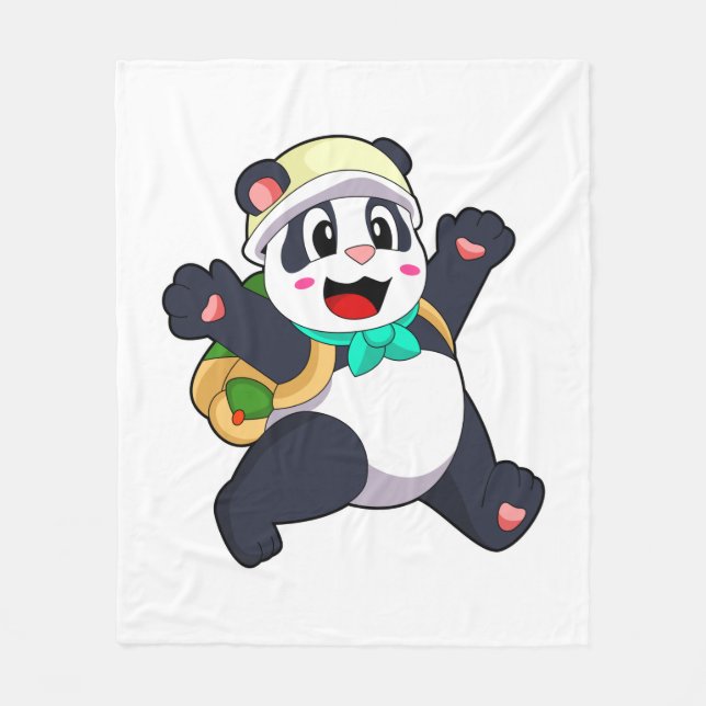 Panda as Student Fleece Blanket (Front)