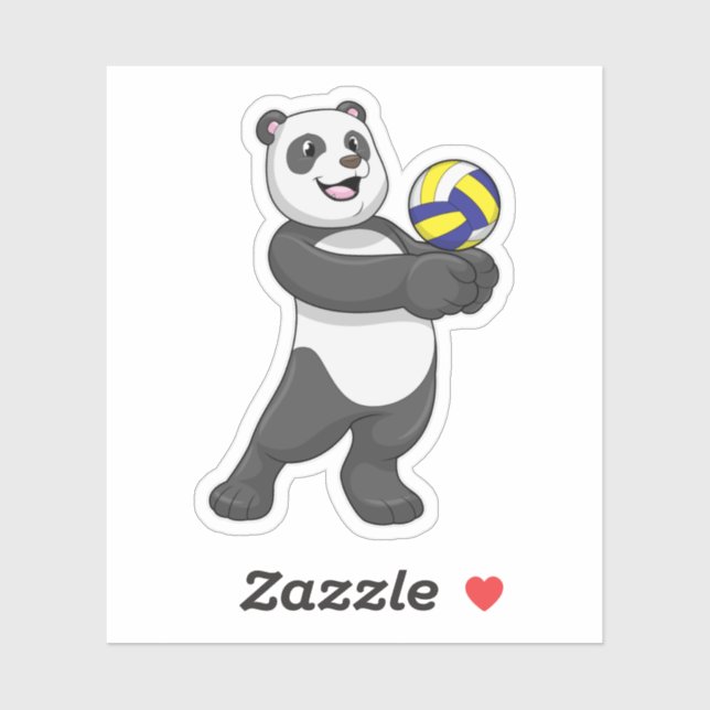 Panda as Volleyball player with Volleyball (Sheet)