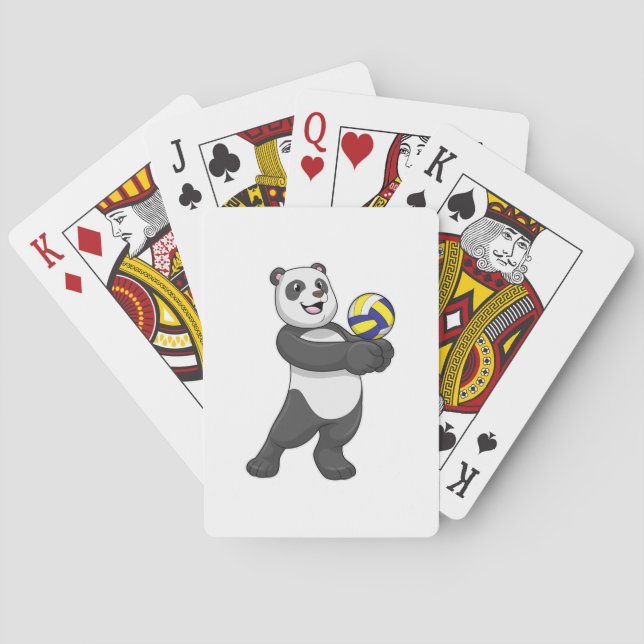 Panda as Volleyball player with Volleyball Playing Cards (Back)