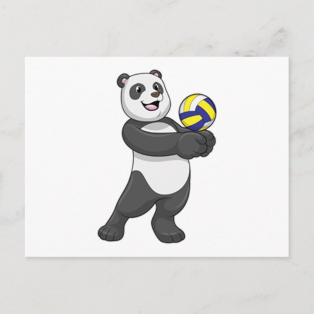 Panda as Volleyball player with Volleyball Postcard (Front)