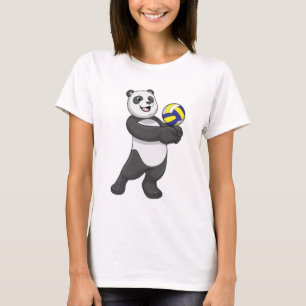 Panda as Volleyball player with Volleyball T-Shirt