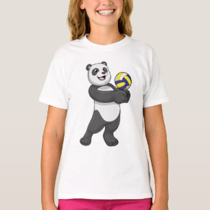 Panda as Volleyball player with Volleyball T-Shirt