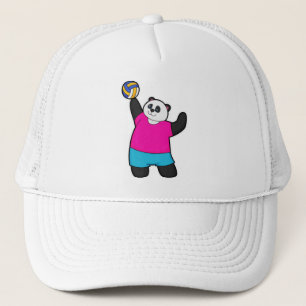 Panda as Volleyball player with Volleyball Trucker Hat