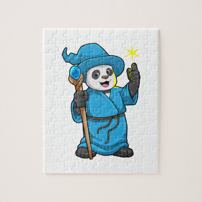 Panda as Wizard with Magic wand Jigsaw Puzzle (Vertical)