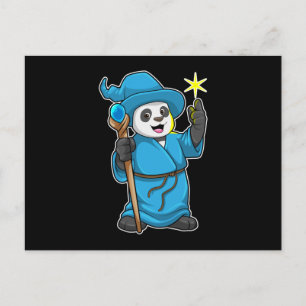 Panda as Wizard with Magic wand Postcard