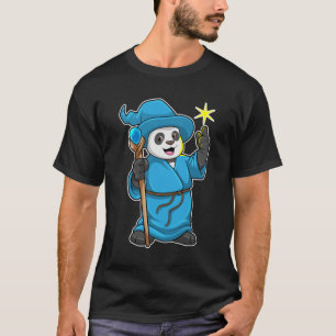 Panda as Wizard with Magic wand T-Shirt