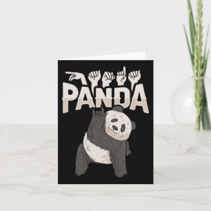 Panda Asl Hand Gesture Deaf Hearing Loss Awareness Card