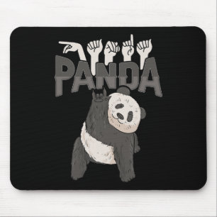 Panda Asl Hand Gesture Deaf Hearing Loss Awareness Mouse Pad