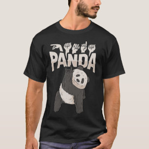 Panda Asl Hand Gesture Deaf Hearing Loss Awareness T-Shirt